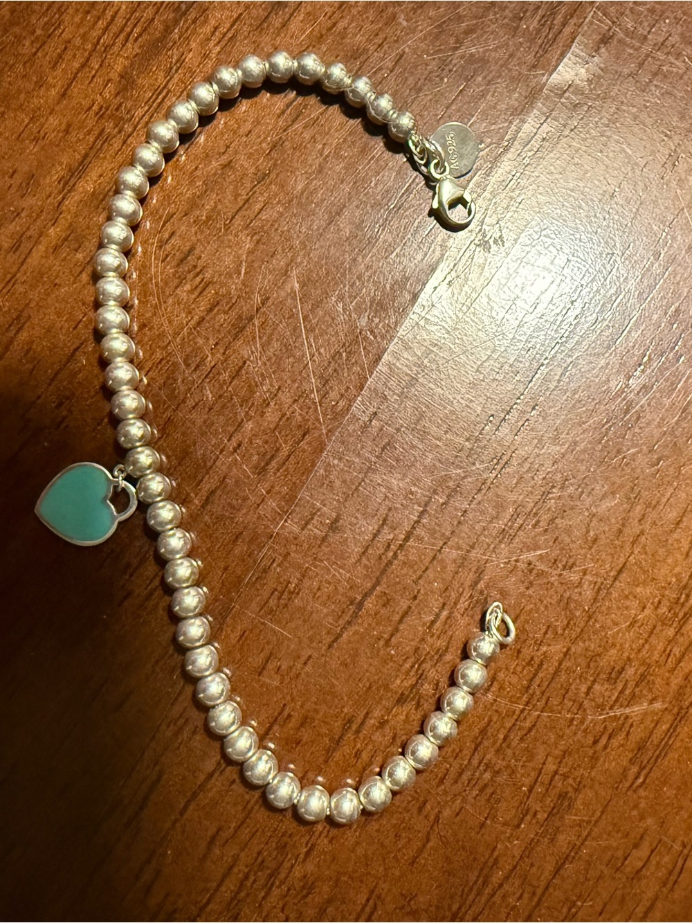 Return to Tiffany® Tiffany Blue® Heart Tag Bead Bracelet (4 mm, Size Medium)